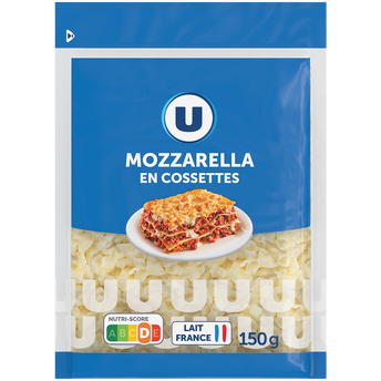 Image de U
Mozzarella en cossettes lait pasteurisé 22%MG - Sachet