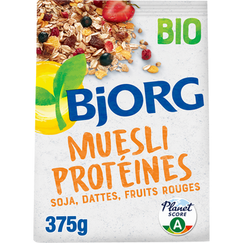 Image de Müesli protéïnes soja, dattes & fruits rouges bio BJORG, doypack