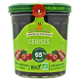 Image de Confiture de cerise bio LES COMTES DE PROVENCE, pot de