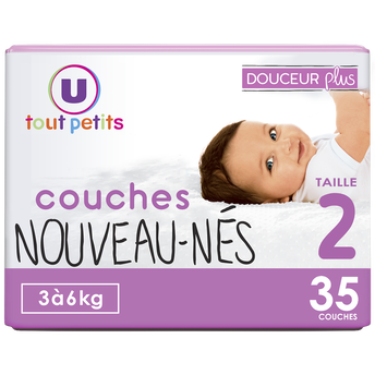 Image de U TOUT PETITS
Couches douceur plus nouveaux-nés taille 2 3/6kg