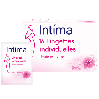 Image de Lingettes intimes à l'hammamélis INTIMA, 16 sachets