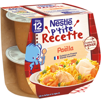 Image de Plats complets P'TITE RECETTE Paëlla dés 12 mois NESTLE bols