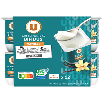 Image de U
Lait fermenté au bifidus saveur vanille