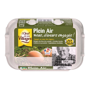 Image de Gros Oeufs Plein air L'OEUF DE NOS VILLAGES - Boîte de