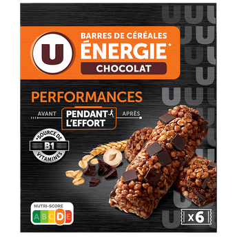 Image de U OXYGN
Barres de céréales chocolat noir
