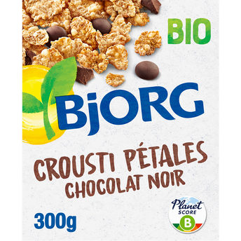 Image de Pétales de blé complet riz avoine complète choocolat noir bio