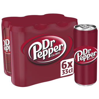 Image de Soda Cola réduit en calories DR PEPPER - le pack de 6 canettes de