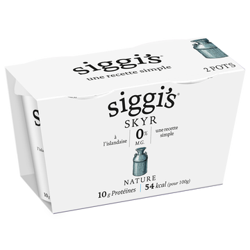 Siggi's Skyr Nature 0% Mg Siggi's2 Pots De 140g
