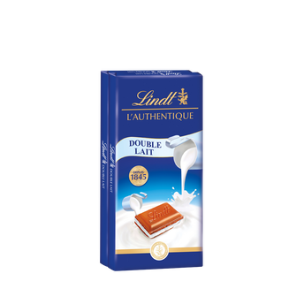 Image de Lindt Tablette de chocolat MAÎTRE CHOCOLATIER Double Lait 100g - Lot de