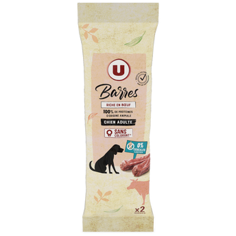 Image de U
Friandises Barres haute nutrition riche en viandes pour chien