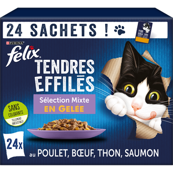 Image de Sachets fraîcheur pour chat Tendres Effilés en Gelée Mixte FELIX