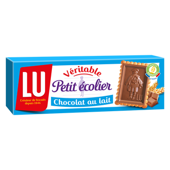 Image de Biscuits petit beurre chocolat au lait Petit Ecolier LU, paquet de