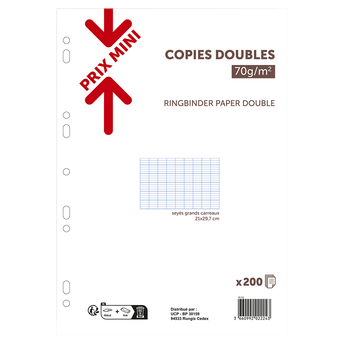 Image de Copies doubles A4 grands carreaux 200p - PRIX
