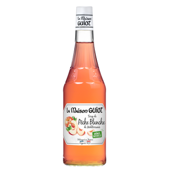Image de Sirop de pêche blanche LA MAISON GUIOT, bouteille de