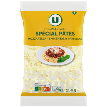 Image de U
Mélange de fromages râpés Spécial pâtes 24%MG - Sachet