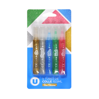 Image de U
Colle pailletée, 5 tubes de