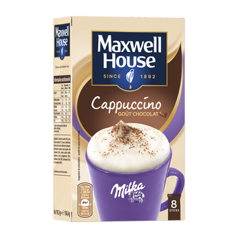 Image de Café soluble MAXWELL HOUSE Cappuccino Milka Sticks