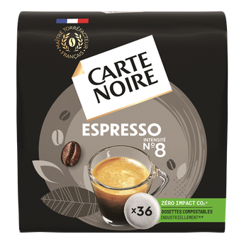 Image de Café dosettes CARTE NOIRE Espresso n°8 - compatible SENSEO