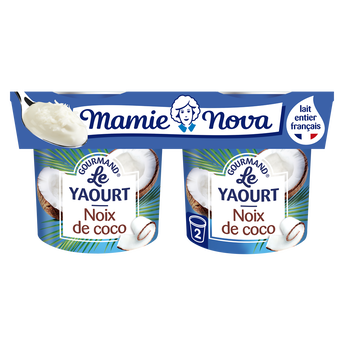 Image de Yaourts Gourmand Noix de coco MAMIE NOVA - 2 pots de