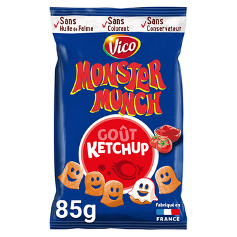 Image de Biscuits apéritifs goût Ketchup MONSTER MUNCH, sachet de