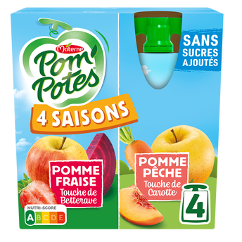 Image de Compotes gourdes de fruits betterave&carotte POM'POTES
