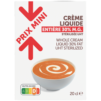 Image de Crème liquide entière UHT 30%mg PRIX MINI