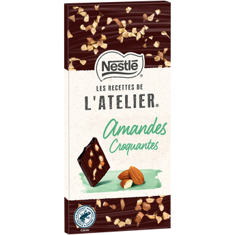Image de Chocolat noir amandes croquantes NESTLE L'ATELIER - Tablette