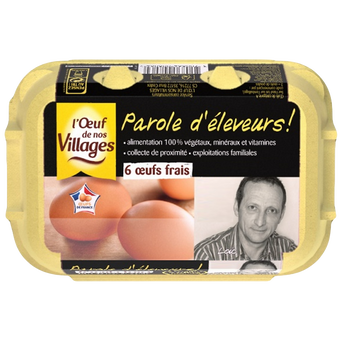 Image de Gros Oeufs de poules élevées en cage L'OEUF DE NOS VILLAGES - Boîte