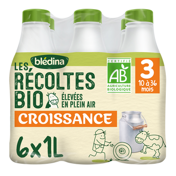 Image de Lait de croissance bébé bio liquide 3ème âge de 1 à 3 ans LES RECOLTESBIO BLEDINA