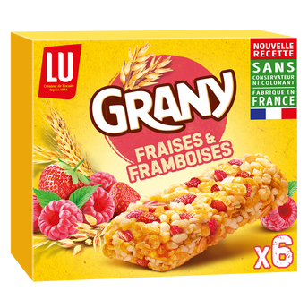 Image de Barres de céréales aux fraises GRANY - Boite de 6
