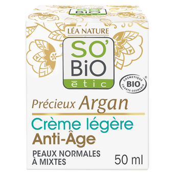 Image de Crème visage légère anti-âge bio SO'BIO, pot de