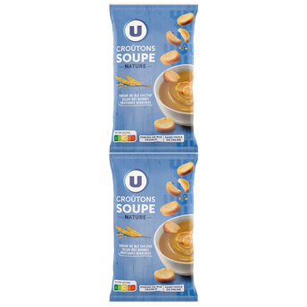 Image de U
Croûtons ronds frits pour soupe nature 2x90g