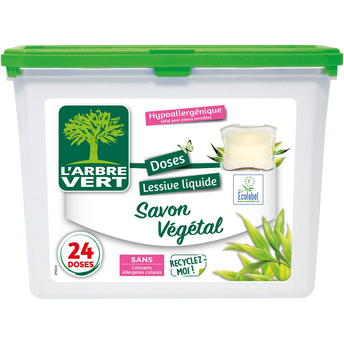 Image de Lessive savon végétal hypoallergénique L'ARBRE VERT x24