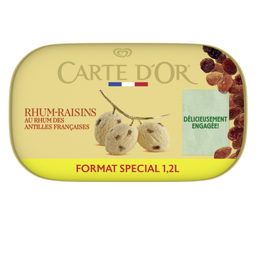 Carte d'Or Crème Glacée Rhum Antilles Françaises Raisins Carte D'or, 675g