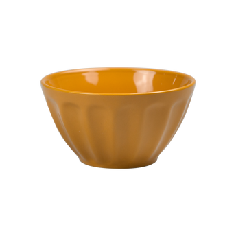 Image de bol cannelé en grès 50cl jaune
