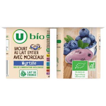 Image de U BIO
Yaourts brassés sucrés aux myrtilles