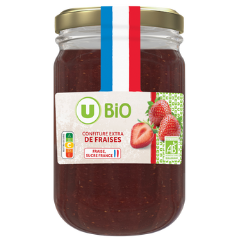 Image de U BIO
Confiture extra de fraises (fraises, sucre France)  pot