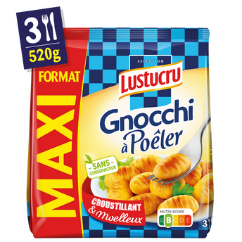 Image de Gnocchi à poêler LUSTUCRU, maxi format 520g, pour 3