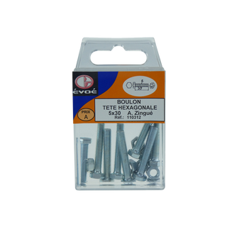 Image de Boulon tête hexagonal acier zingue