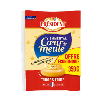 Président Emmental Français Pasteurisé 28%mg President Plaquette 350g Offre Économique
