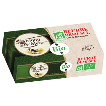 Image de Beurre bio 1/2sel ISIGNY STE MERE, plaquette de