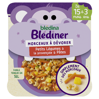 Image de Plat bébé légumes pâtes dès 15 mois BLEDINER BLEDINA