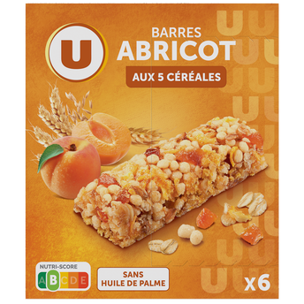Image de U
Barres céréales blé complet abricot, x6