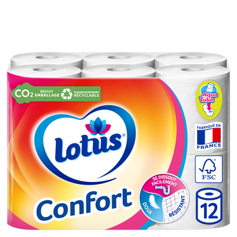 Image de Papier toilette confort LOTUS 2P x12