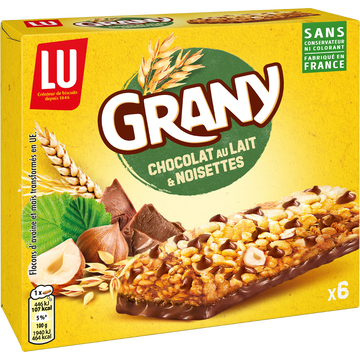 LU Barres Au Chocolat Au Lait Et Noisettes Grany, 138g