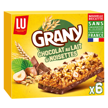 LU Barres Au Chocolat Au Lait Et Noisettes Grany, 138g