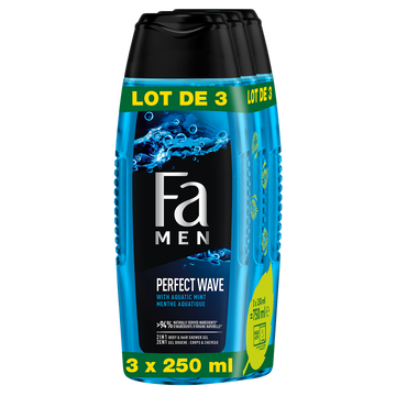 Fa Gel Douche Homme Perfect Wave Fa, 3x250ml