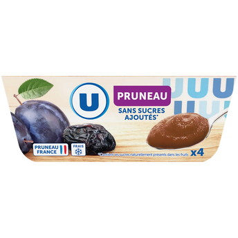 Image de U
Dessert fruitier Purée de pruneaux sans sucres ajoutés 4 coupelles