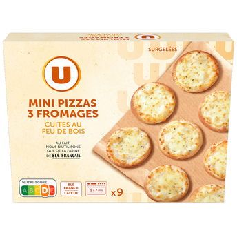 Image de U
Mini pizza 3 fromages x9