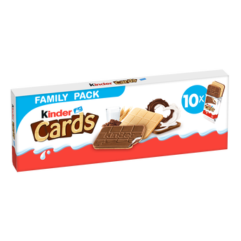 Image de KINDER CARDS lait et cacao T10 (10 étuis x 2 biscuits)
